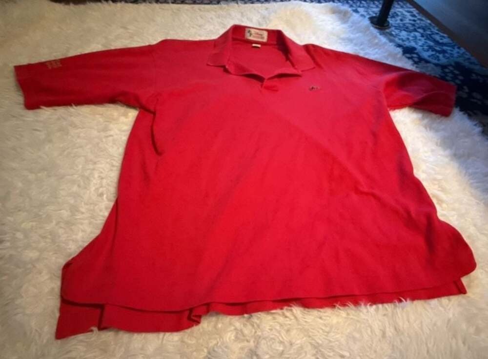 Vintage Disney Fashions Disney's Wilderness Lodge Polo Shirt Red Embroidered Bea